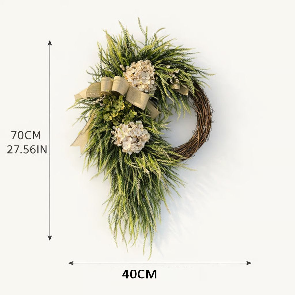 🌸Handcrafted Hydrangea Wreath – The Perfect All-Season Front Door Decor