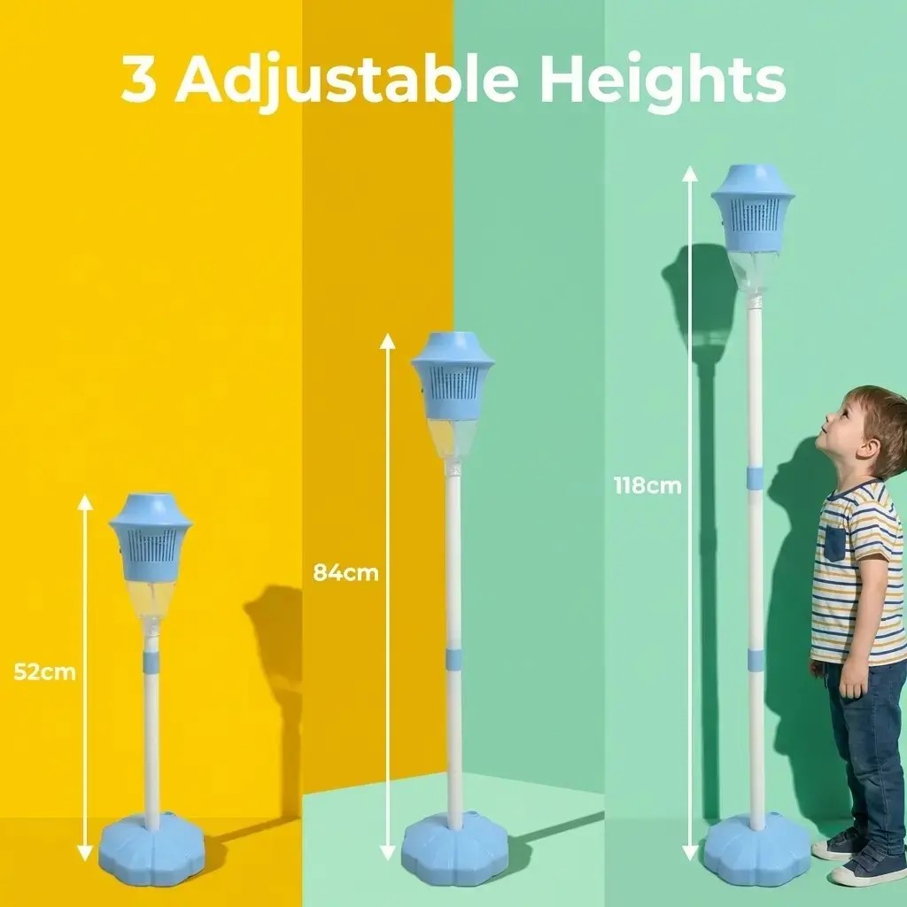 Stand-Up Lamp Post Bubble Blower | 19,000+ Bubbles, Rechargeable, Lights for Yard & Camping