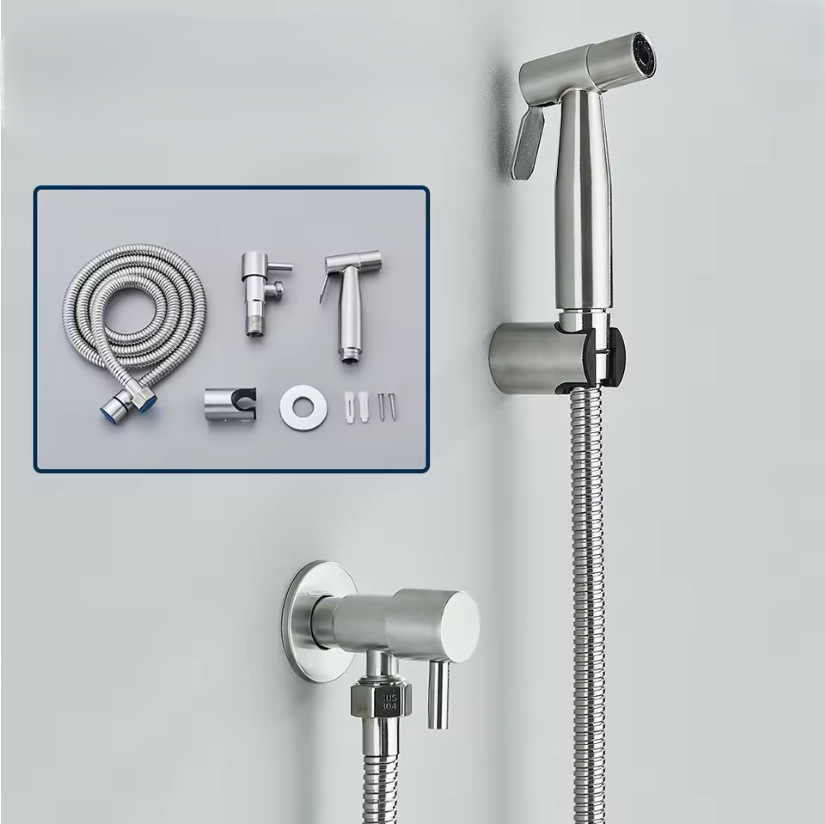 304 stainless steel pressurized spray gun, bathroom shower handheld bidet, shower cleane
