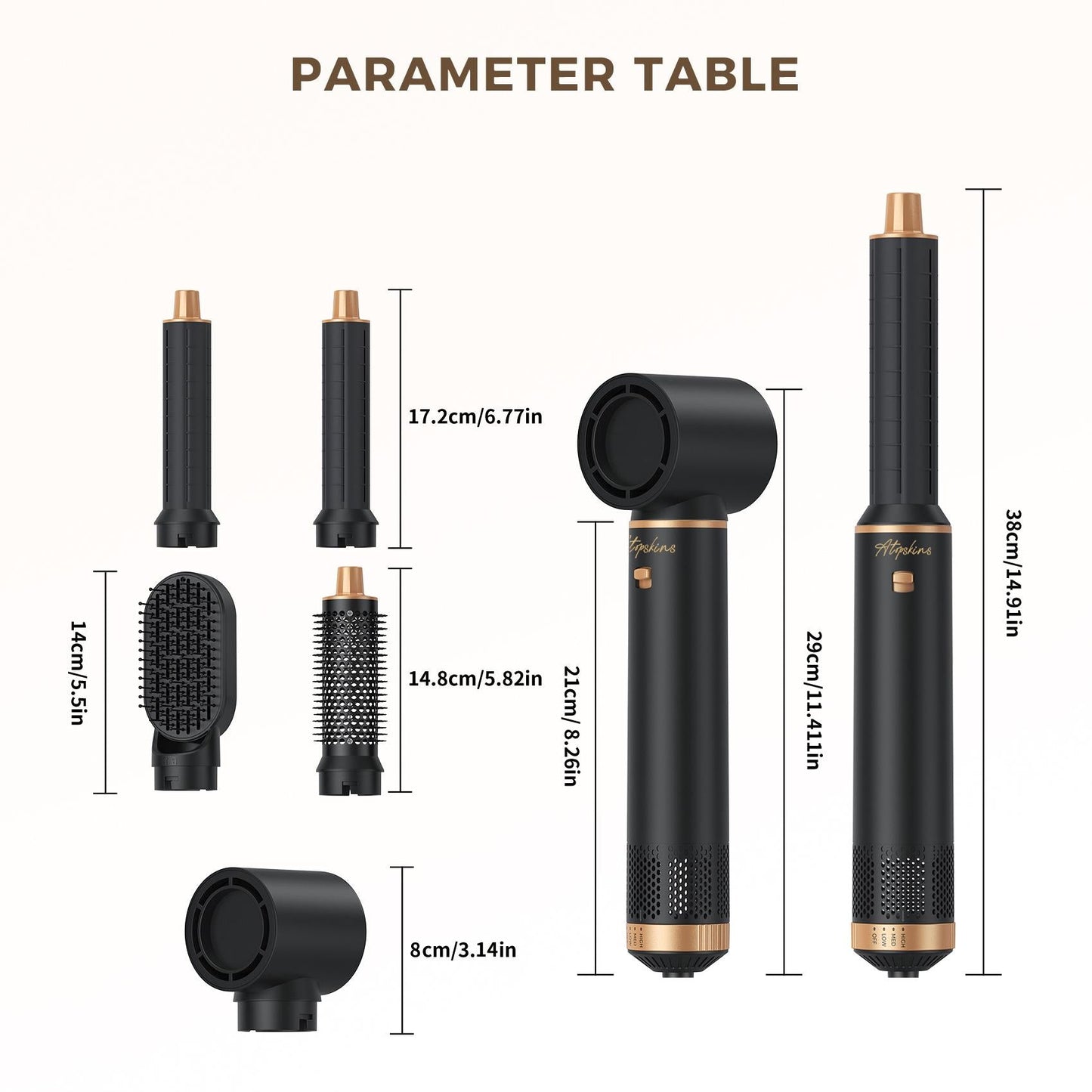pivtkin 5-in-1 Air Styler &Hair Dryer Brush Set