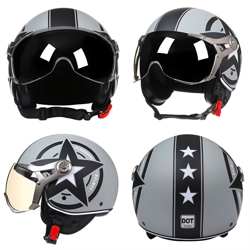 Vintage Racer Helmet with Bubble