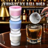 Ice Ball Maker Mold - Set of 3 Reclining Sphere Molds - 2.5 Inch Round Slow Melting Silcone Ice Cube Trays for Whiskey, Cocktails & Bourbon