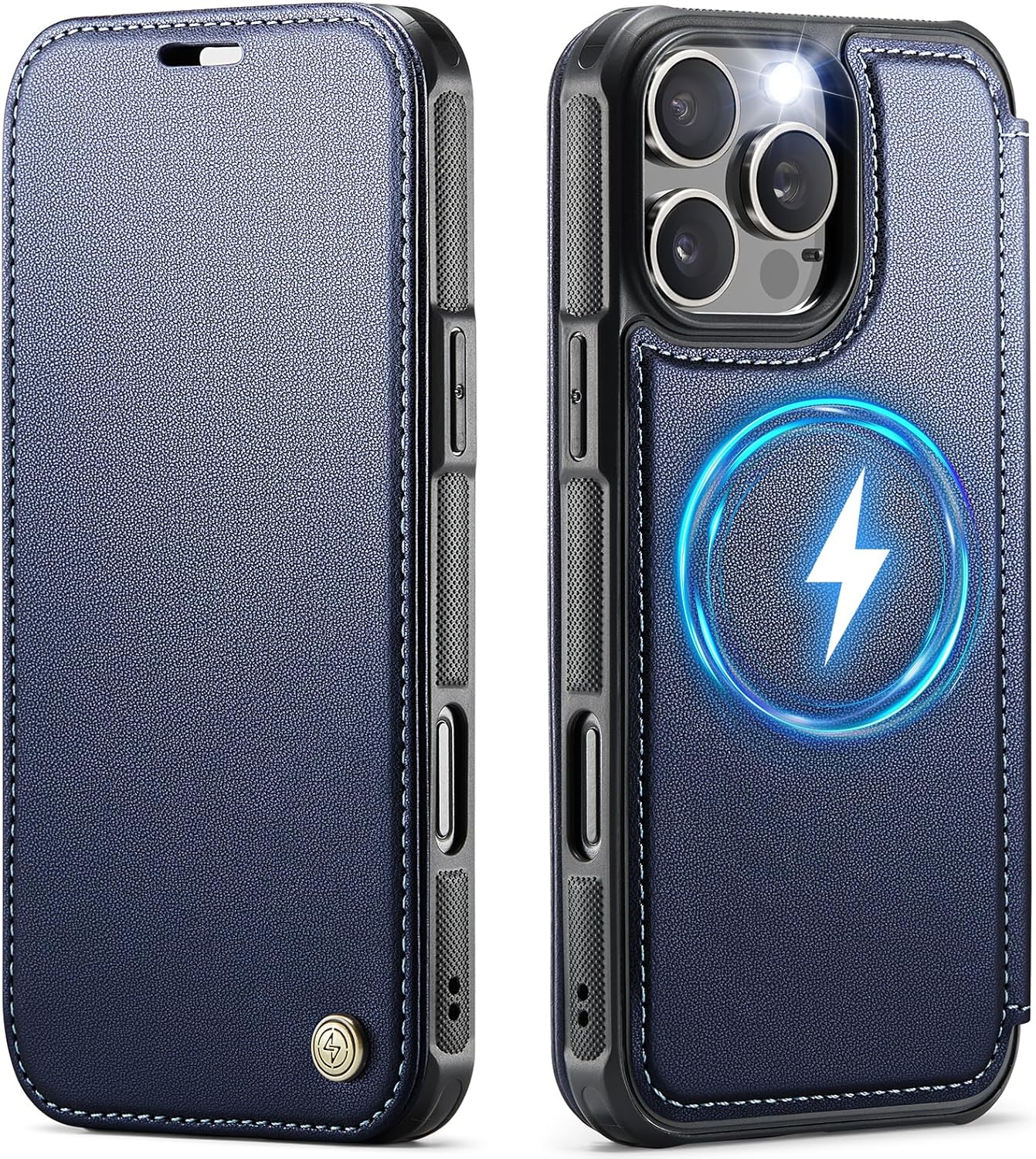 Premium Leather Wallet Folio Case for iPhone 16 Pro Max