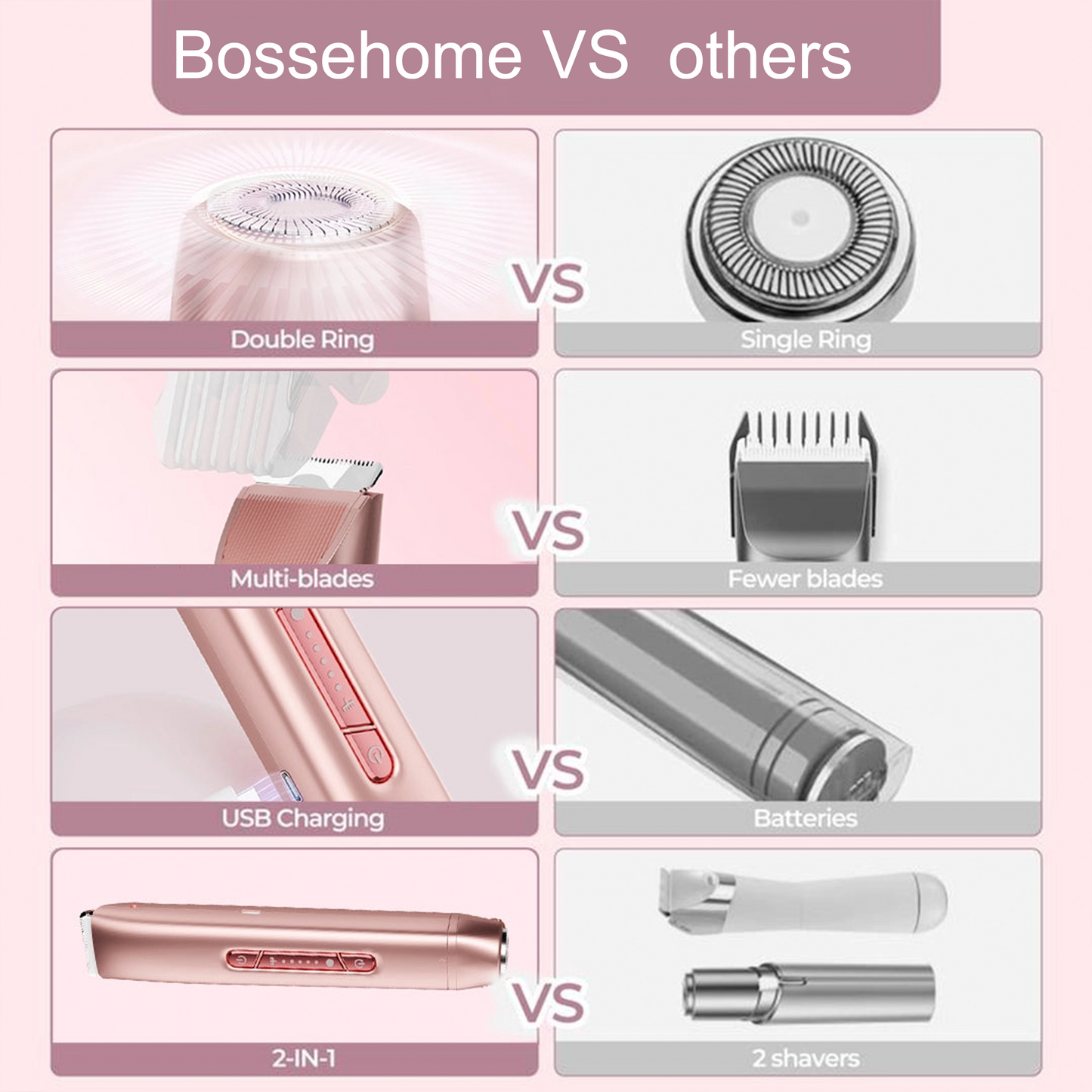 2-in-1 Painless Bikini Hair Trimmer