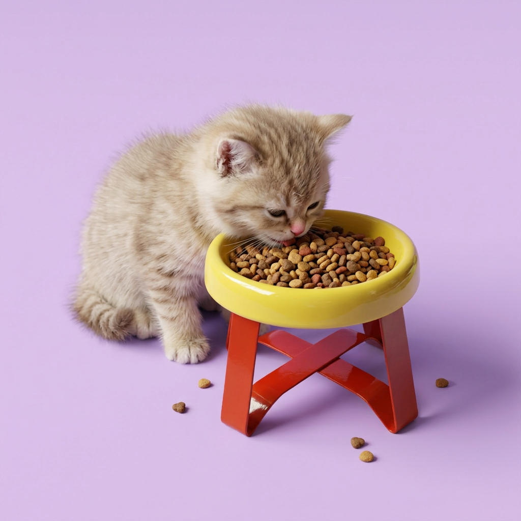 Vibrant Mix & Match Elevated Cat Bowl - Modern Ergonomic Raised Feeder