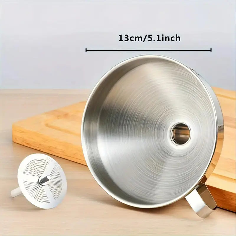 🍳 Ultimate Stainless Steel Funnel & Strainer | Stop Kitchen Spills | 🎁 BOGO Sale: 2 for $22.99