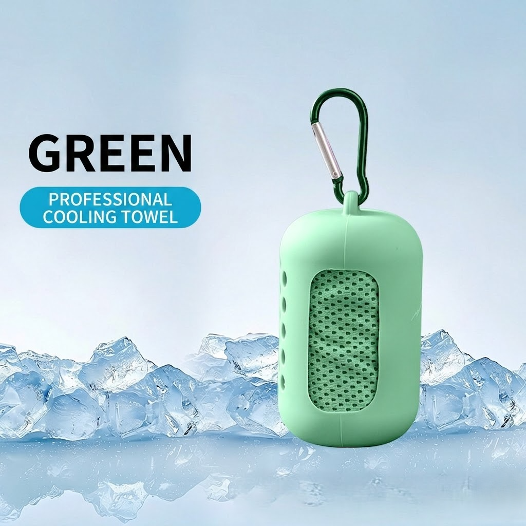 Cool-sensing sports sweat-absorbing outdoor capsule towel