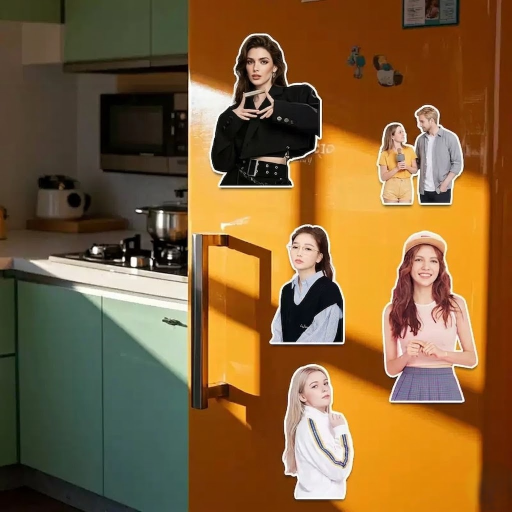 Customize with the image of the refrigerator magnet from the provided image