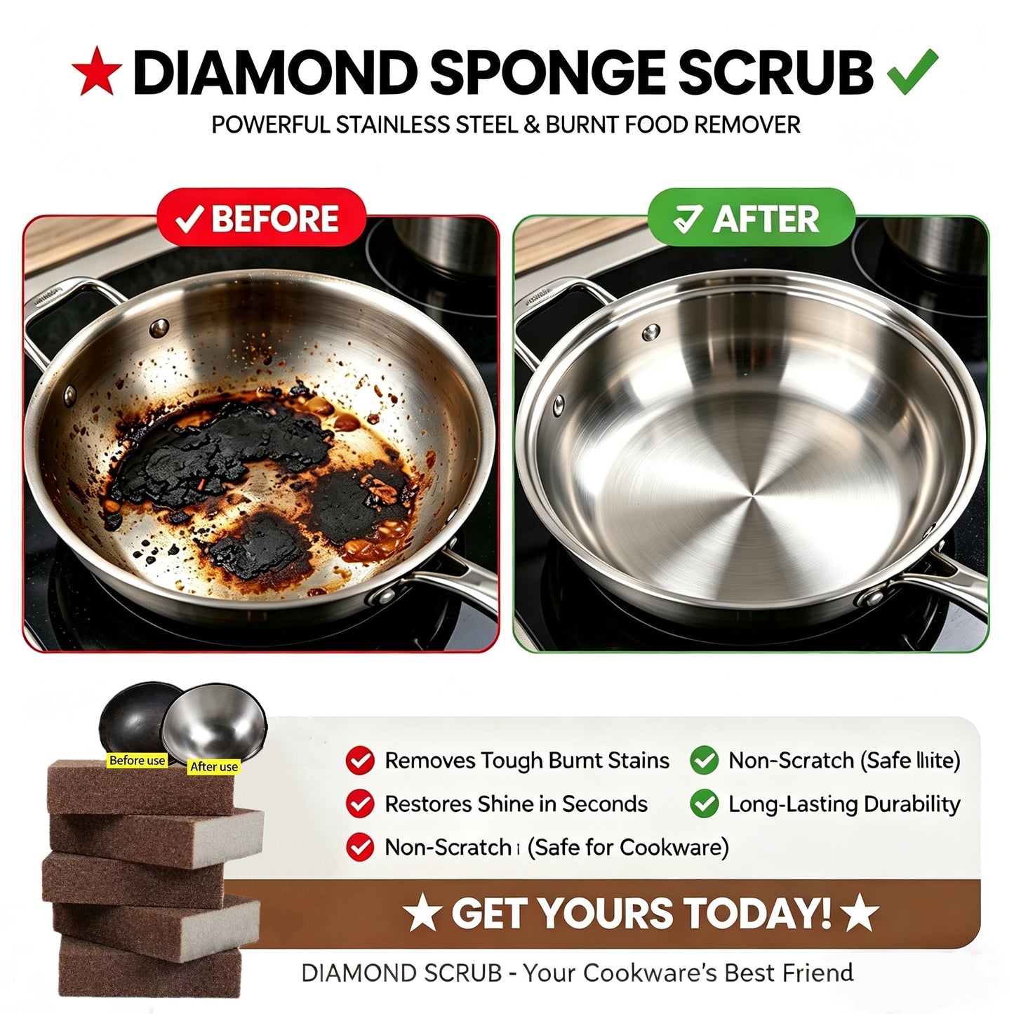 50% OFF This WeekPromotions  -BrownSponge Scrubber