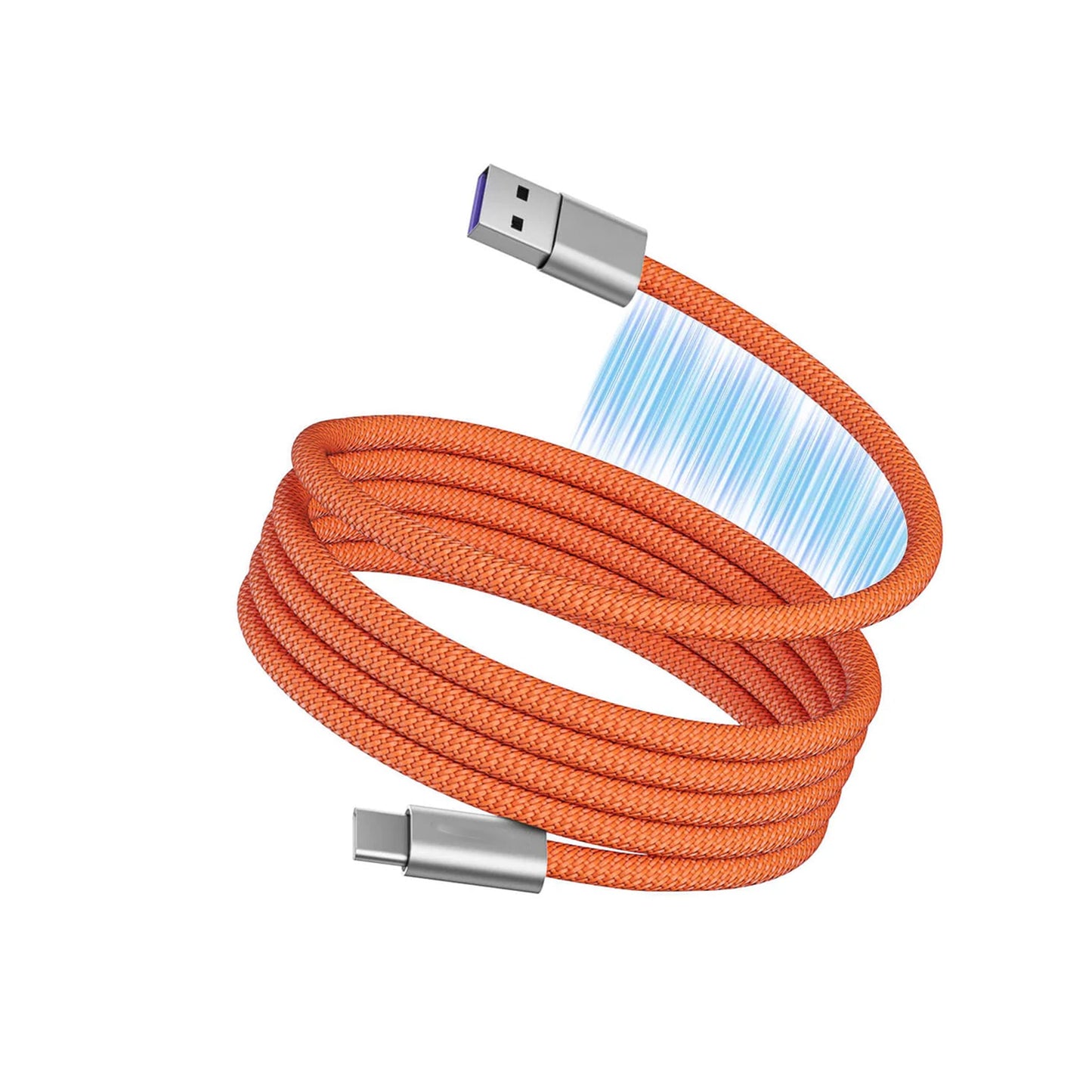 Magnetic retractable data cable