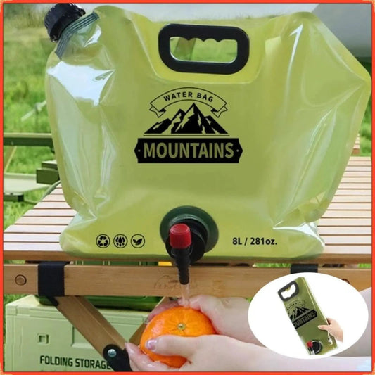 Heavy-Duty Collapsible Water Container with Spigot (2.1 Gallon / 8L) | BPA-Free Foldable Water Jug