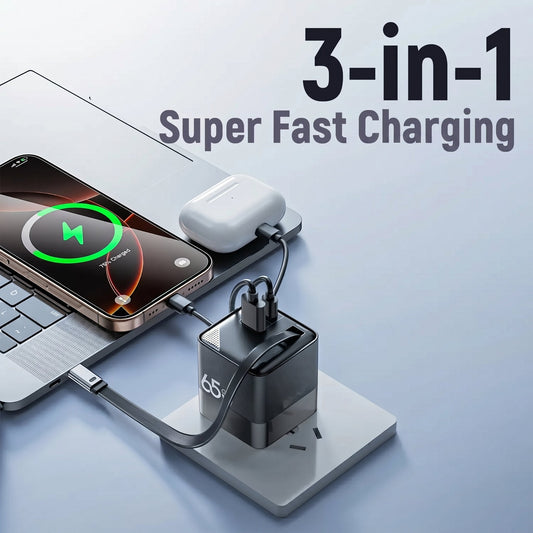 3-in-1 Retractable Fast Charger