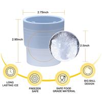 Ice Ball Maker Mold - Set of 3 Reclining Sphere Molds - 2.5 Inch Round Slow Melting Silcone Ice Cube Trays for Whiskey, Cocktails & Bourbon