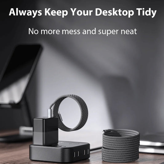 Magnetic retractable data cable