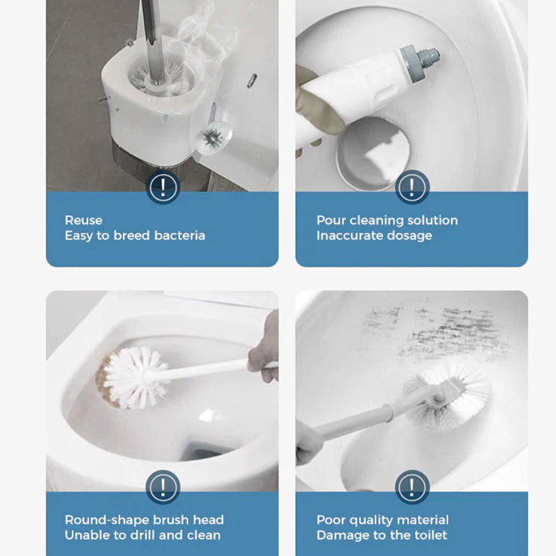 Hands-free cleaning device Disposable toilet cleaning aid