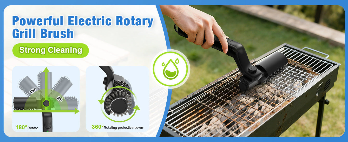 The Ultimate BBQ Companion: Rechargeable Electric Rotary Grill Scrubber