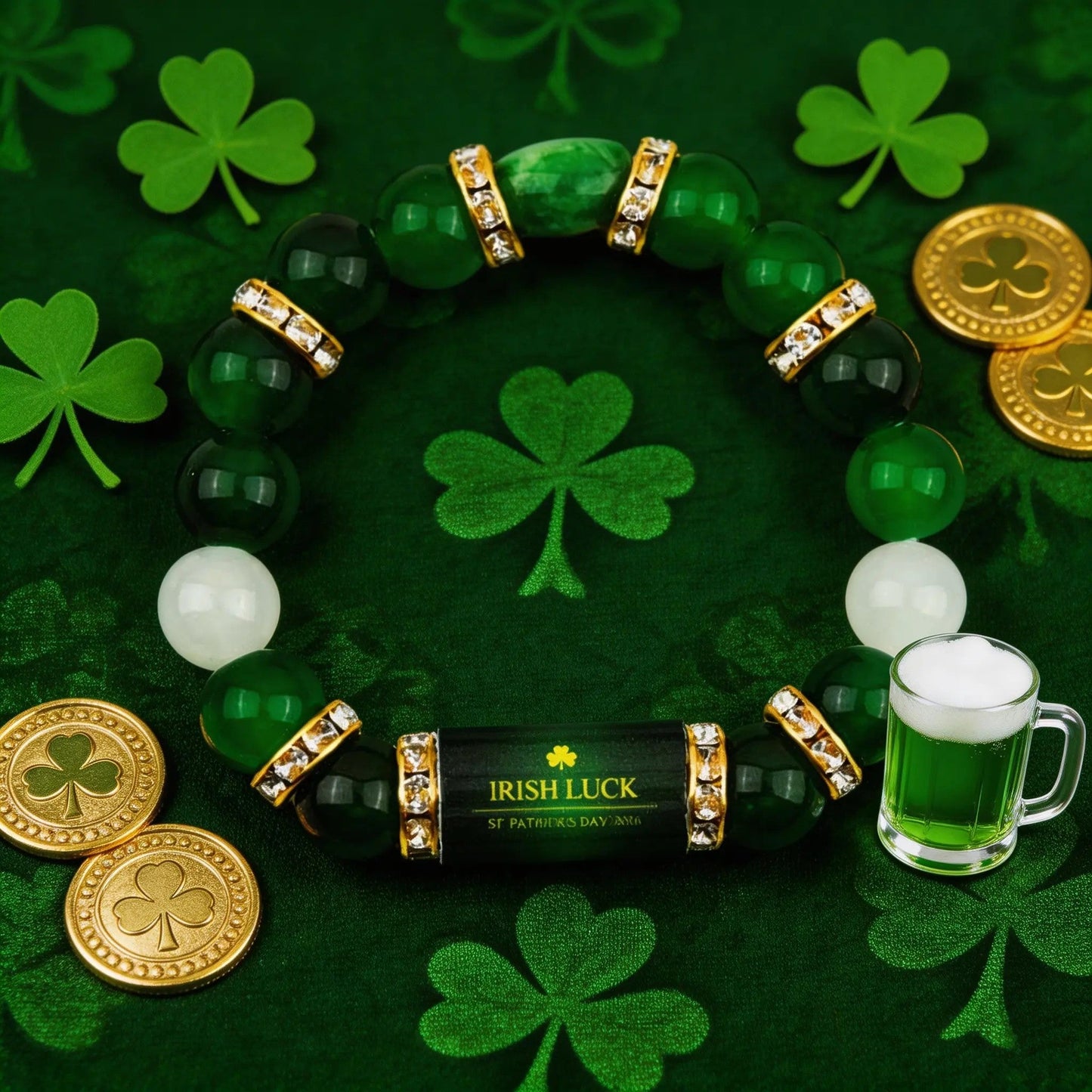 2026 Commemorative Natural Stone Beaded Bracelet | Walk for Peace & Irish Luck Editions