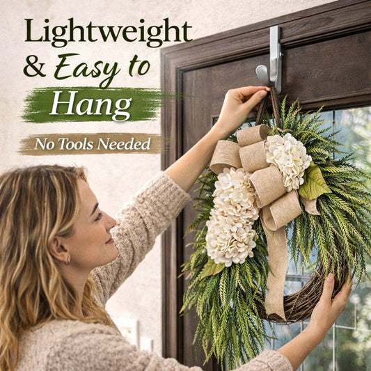 🌸Handcrafted Hydrangea Wreath – The Perfect All-Season Front Door Decor