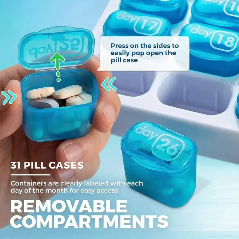 🗓️ 2026 Upgraded 31-Day Pill Organizer | Sort Once, Worry-Free All Month | Perfect for Travel & Daily Supplements