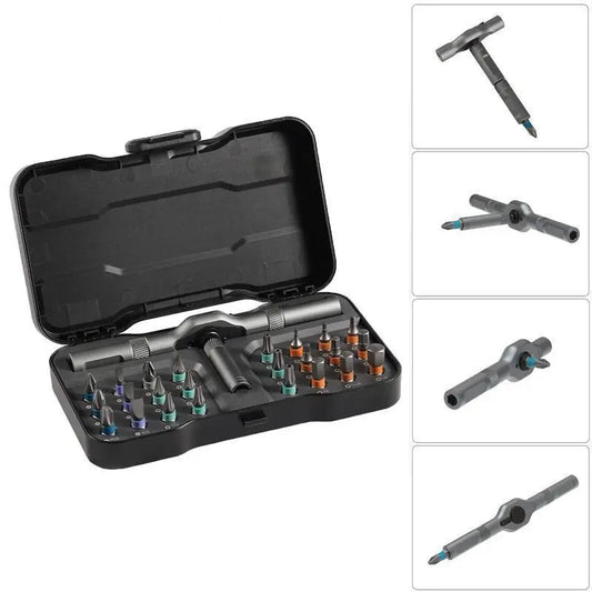 2026 Upgraded 24-in-1 Magnetic Ratchet Screwdriver Set - S2 Steel Multi-Functional Tool Kit for Home & DIY