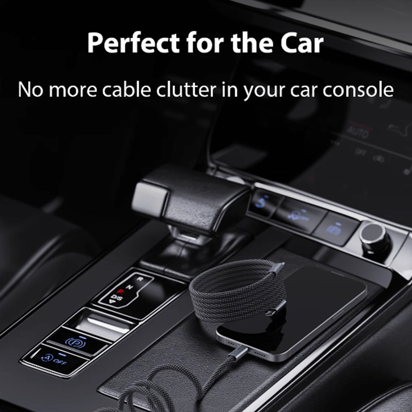 Magnetic retractable data cable