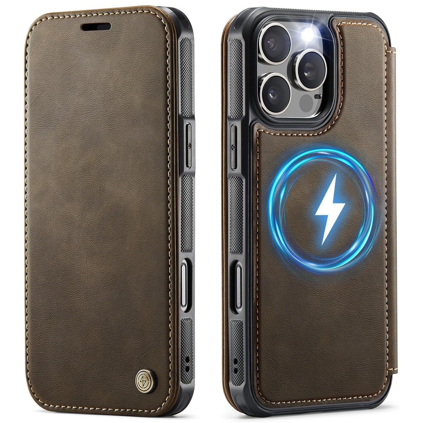 Premium Leather Wallet Folio Case for iPhone 16 Pro Max