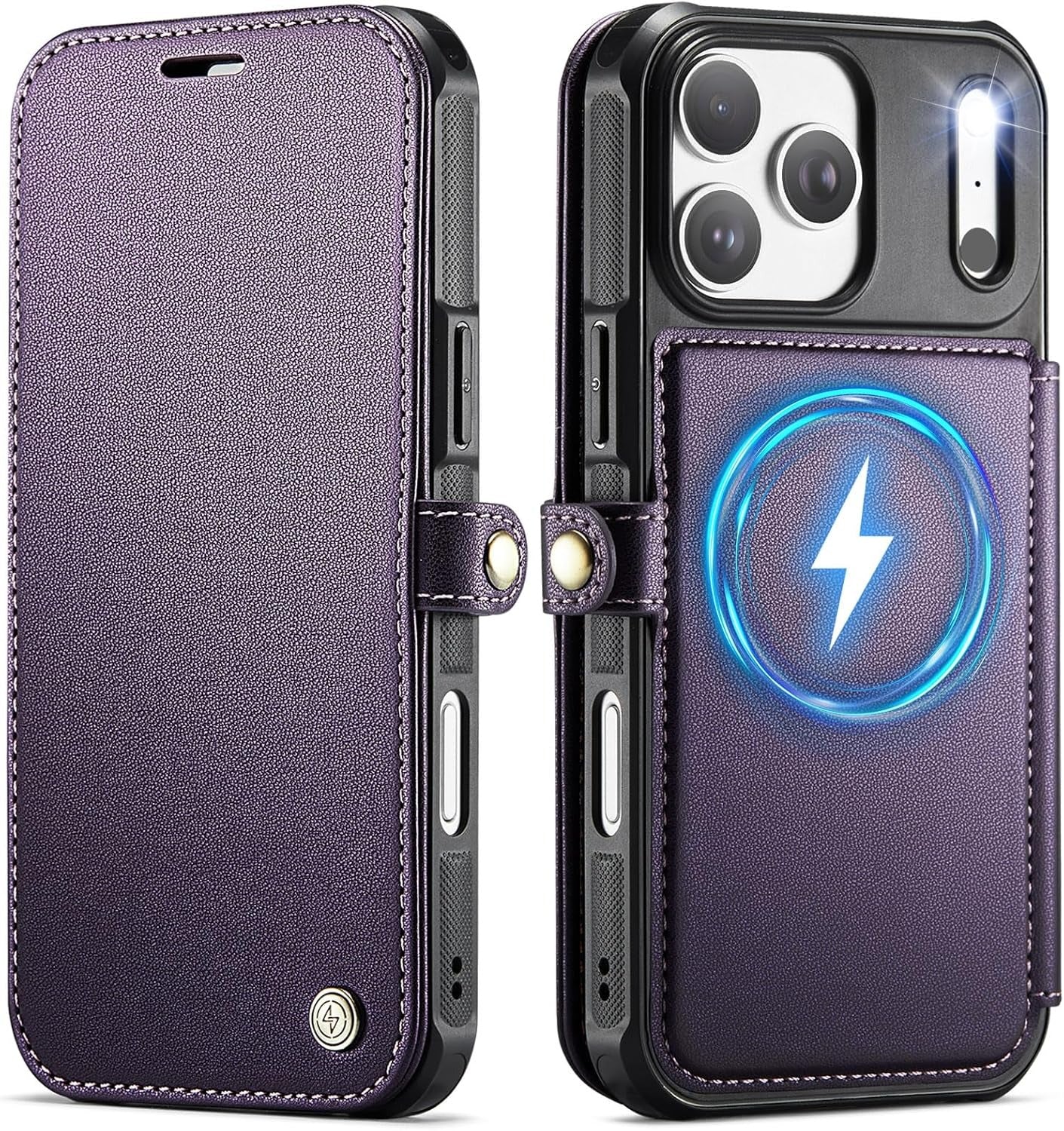 Premium Leather Wallet Folio Case for iPhone 16 Pro Max