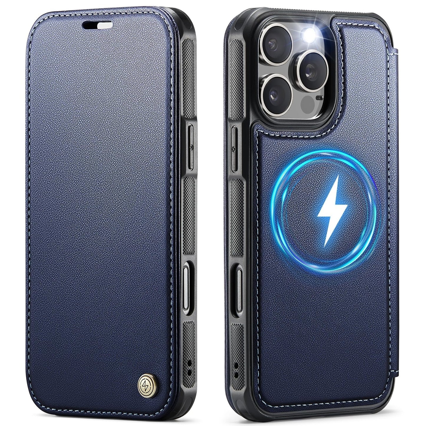 Premium Leather Wallet Folio Case for iPhone 16 Pro Max