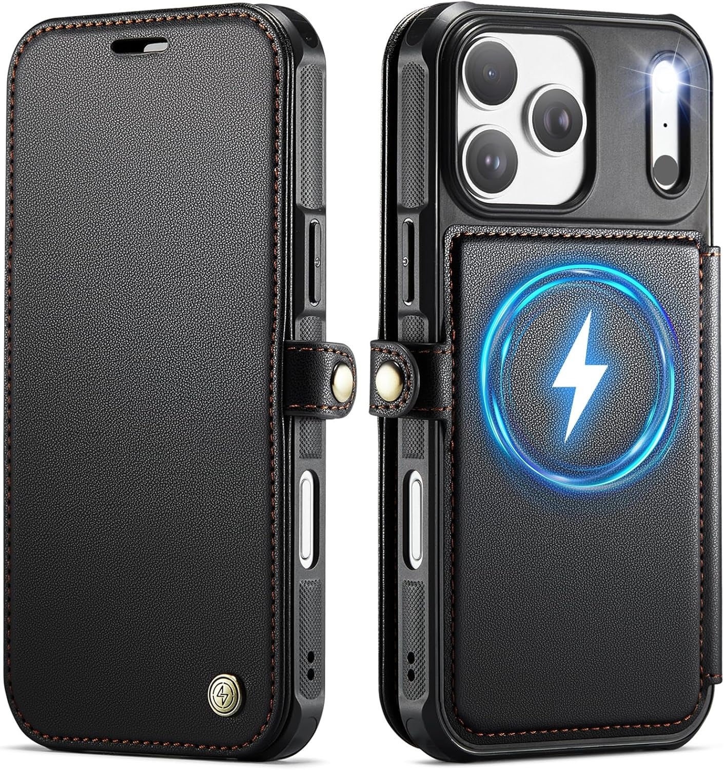 Premium Leather Wallet Folio Case for iPhone 16 Pro Max