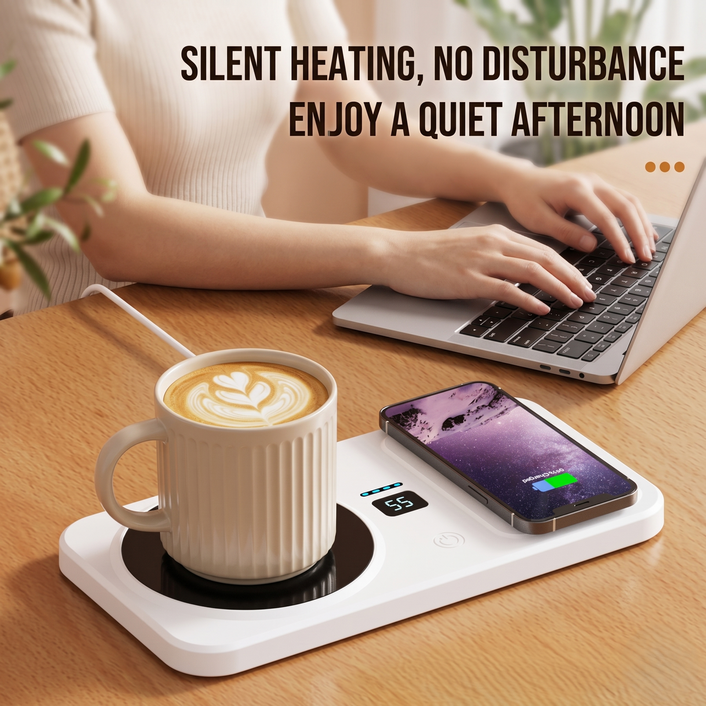 3-in-1 Multifunctional Mug Warmer & Fast Wireless Charging Pad