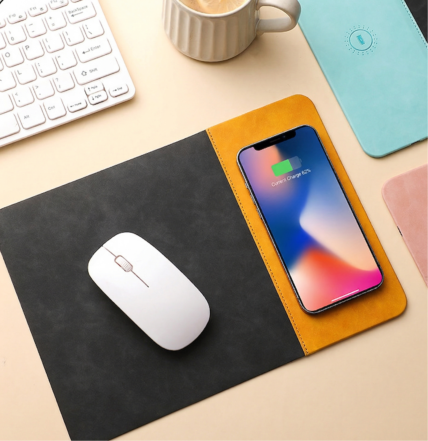 Wireless charging mouse pad