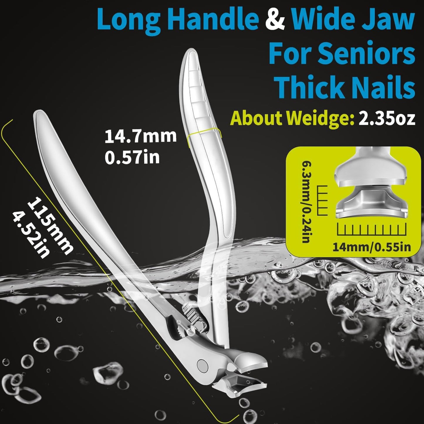 🏆35K+ SOLD! 🥳✂️ Black Curved Nail Clipper – Ergonomic & Easy for Seniors 🖤🎖️