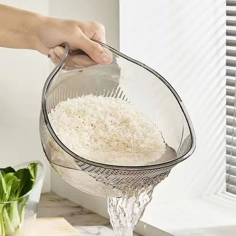 ✨ Crystal Clear Multifunctional Strainer Bowl | Wash Rice, Quinoa & Berries Effortlessly | Everyday Kitchen Essential