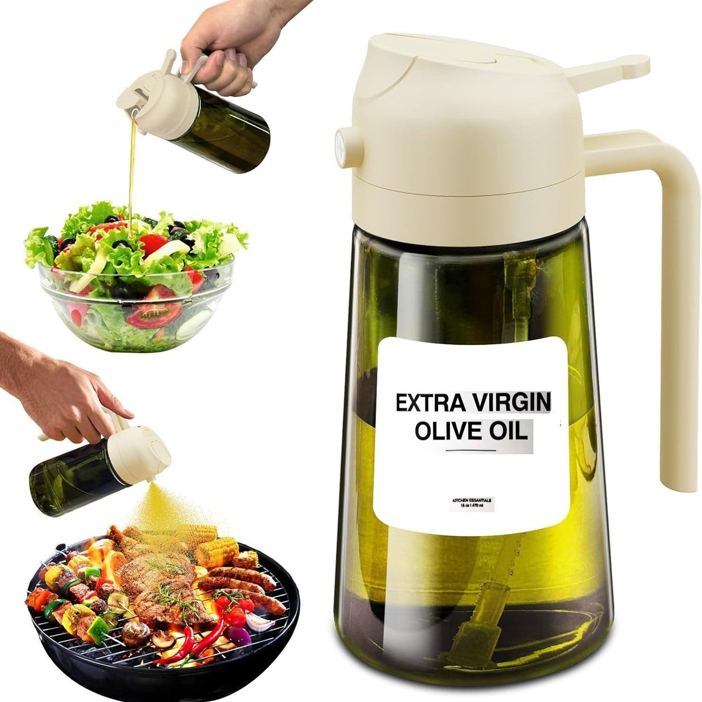 💕2 in 1 Glass Oil Sprayer & Dispenser