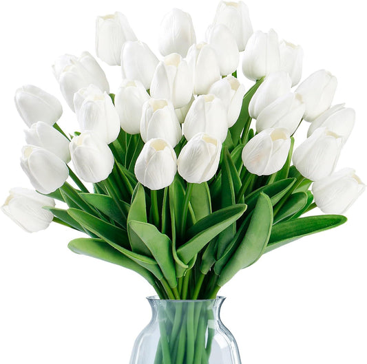18-Stem Artificial Tulip Bouquet | Vibrant Faux Flowers for Home & Porch