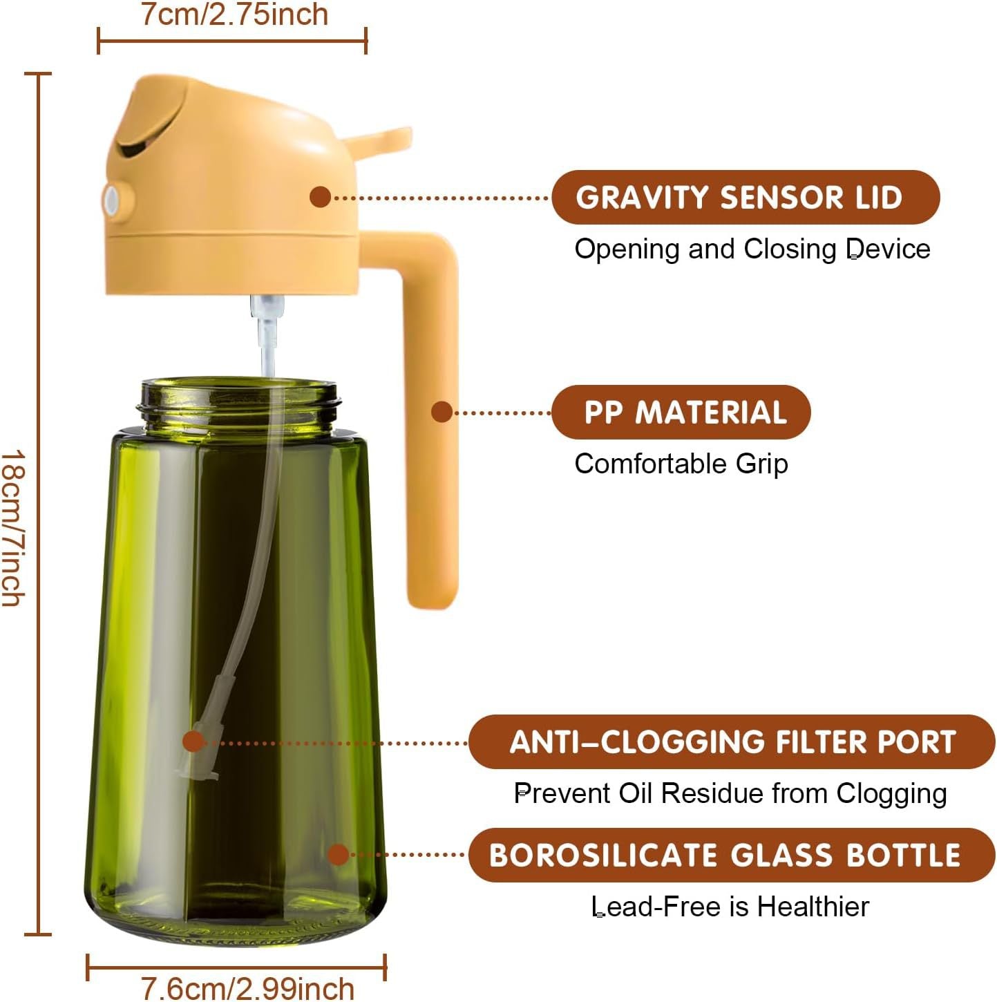 💕2 in 1 Glass Oil Sprayer & Dispenser