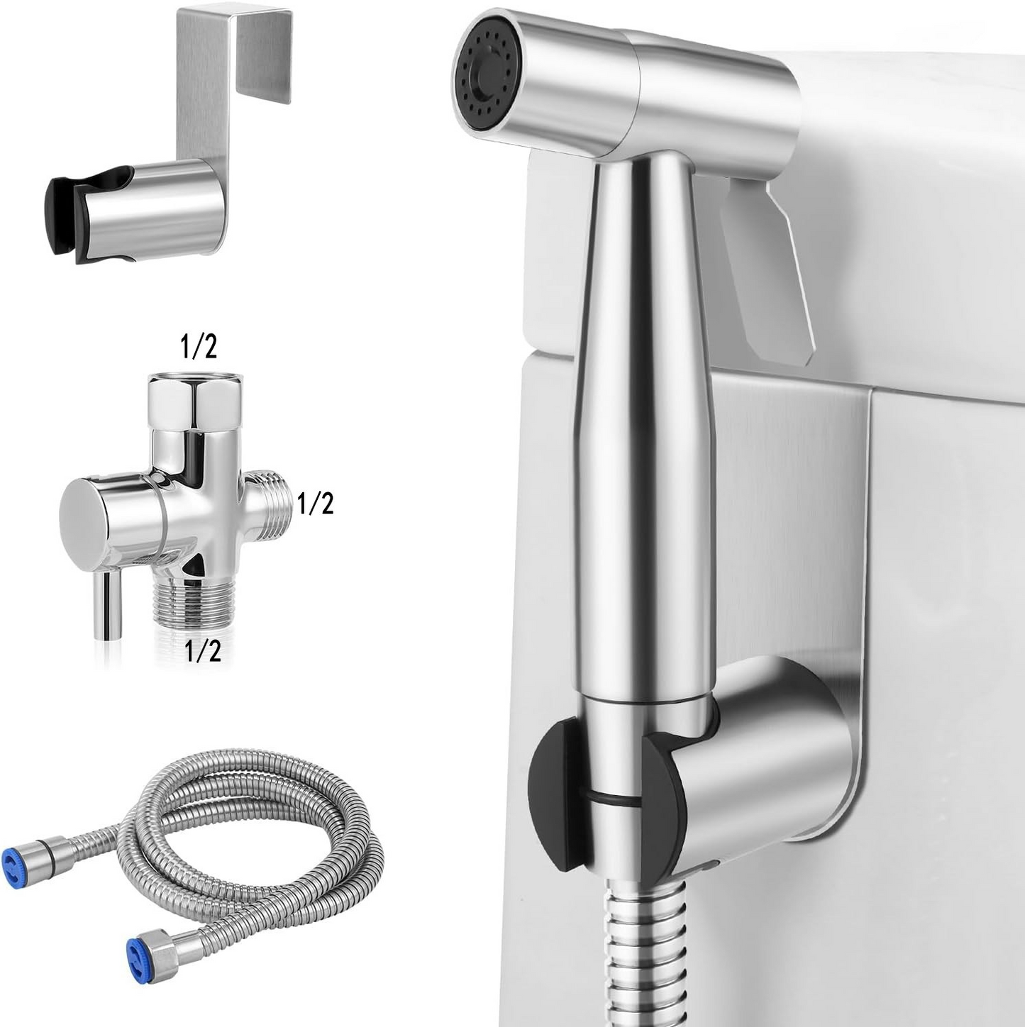 304 stainless steel pressurized spray gun, bathroom shower handheld bidet, shower cleane