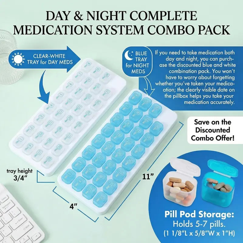 🗓️ 2026 Upgraded 31-Day Pill Organizer | Sort Once, Worry-Free All Month | Perfect for Travel & Daily Supplements