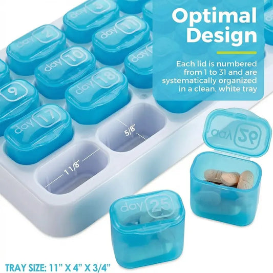 🗓️ 2026 Upgraded 31-Day Pill Organizer | Sort Once, Worry-Free All Month | Perfect for Travel & Daily Supplements