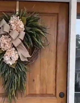 🌸Handcrafted Hydrangea Wreath – The Perfect All-Season Front Door Decor