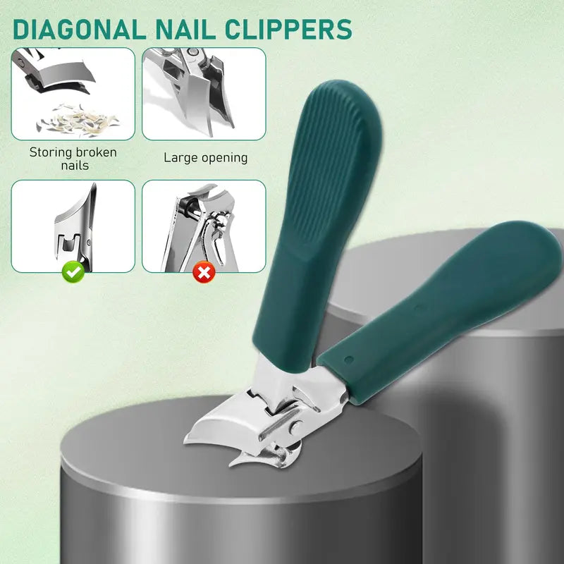 Wide Jaw Opening Nail Clippers for Thick Nails | Heavy Duty Podiatrist Tool Set