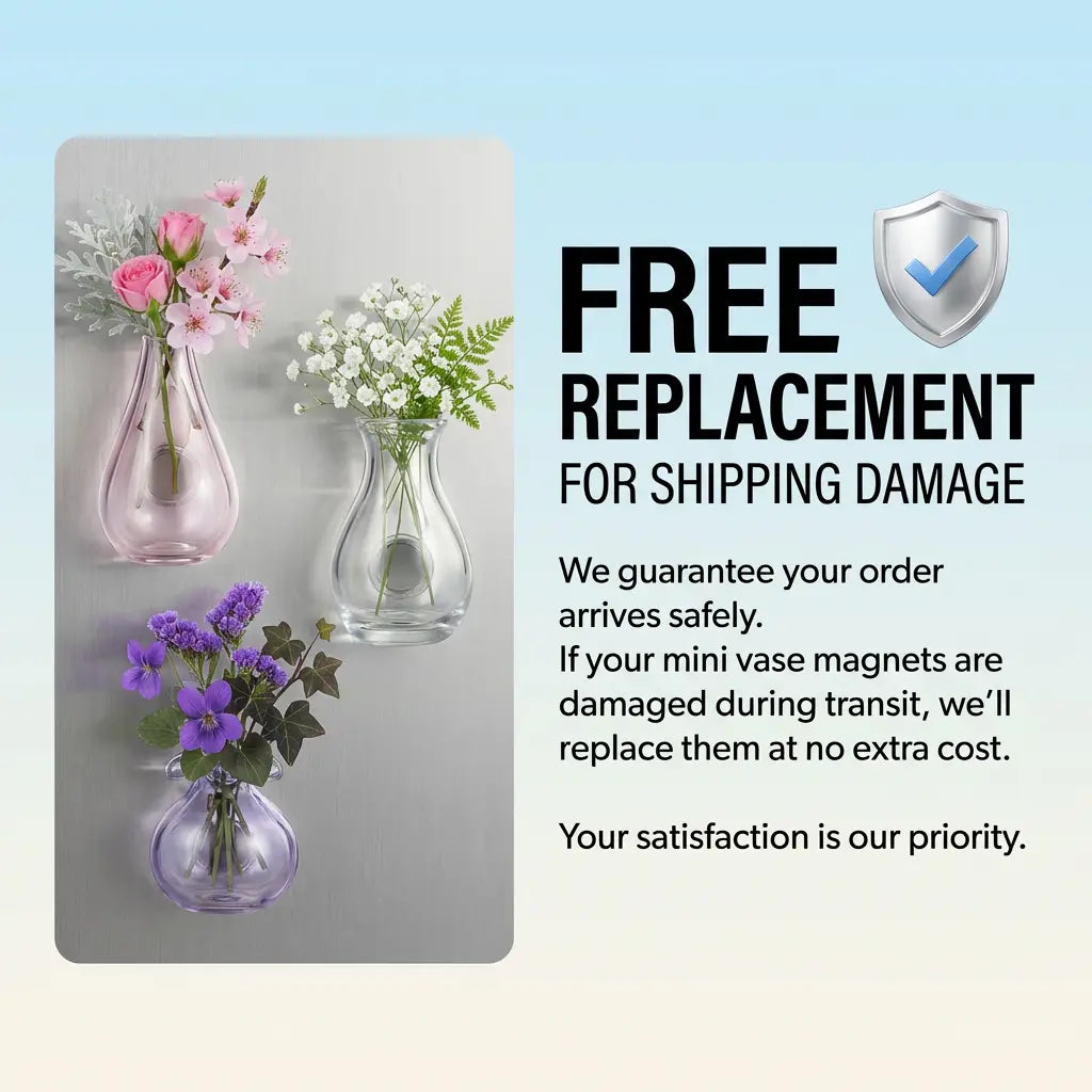 Mini Glass Vase Fridge Magnets Set – Magnetic Bud Vases for Real Flowers & Home Decor