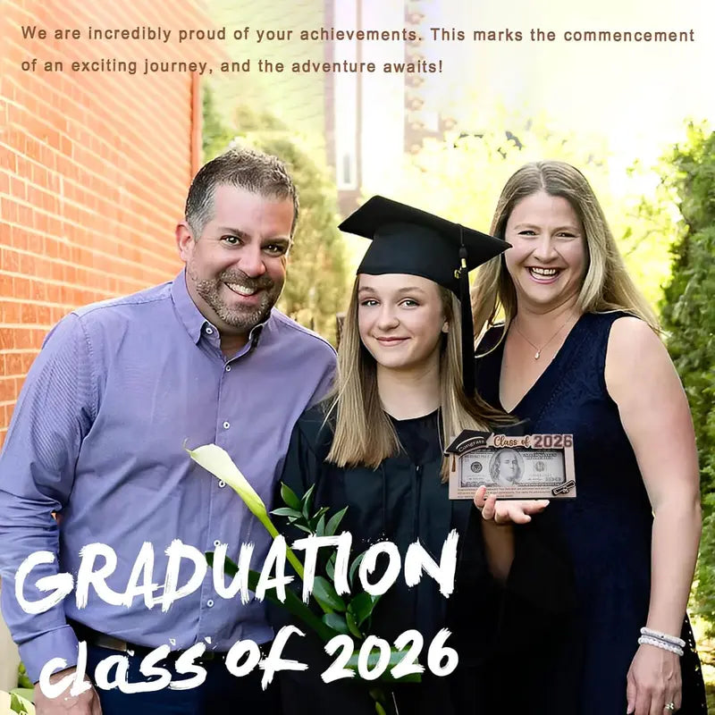 Class of 2026 Graduation Money Holder – Unique Wooden Cash Display & Gift Box