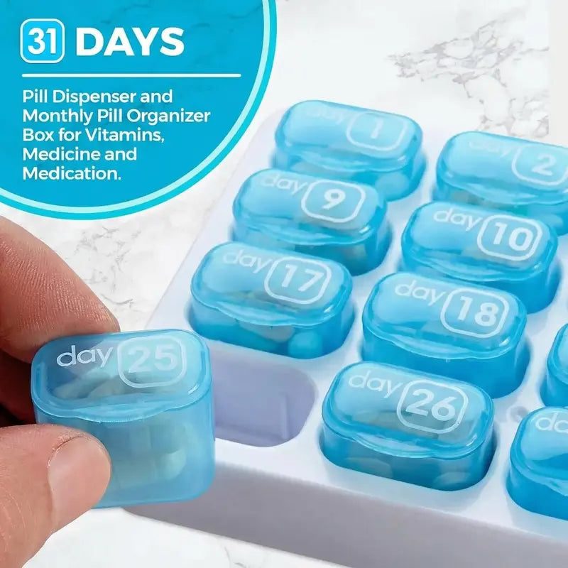 🗓️ 2026 Upgraded 31-Day Pill Organizer | Sort Once, Worry-Free All Month | Perfect for Travel & Daily Supplements