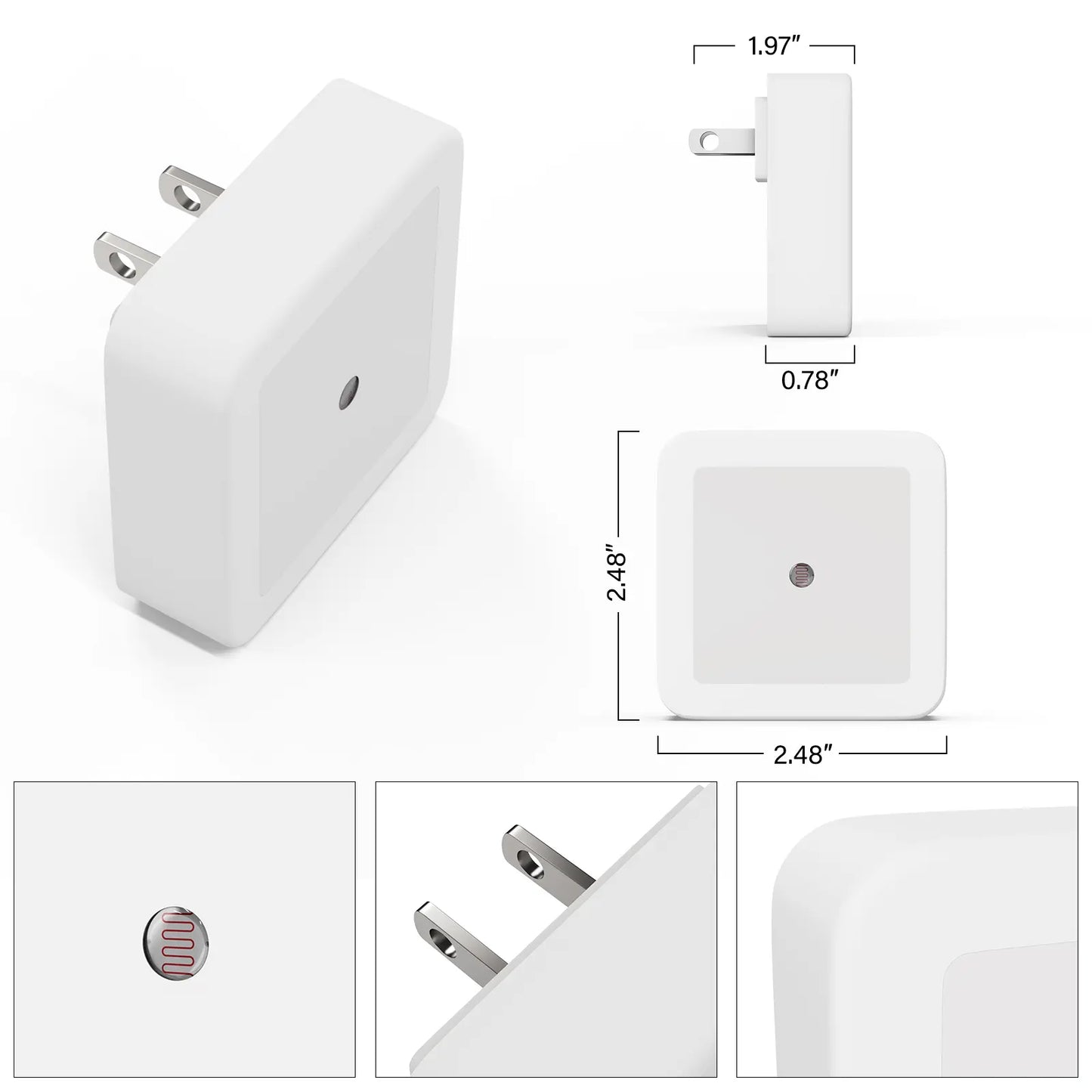 6-Pack Smart Sensor Night Lights – Warm White Plug-in LED for Nursery, Stairs & Hallways