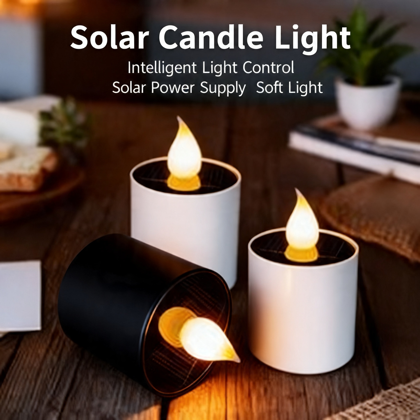 Solar powered simulation candle light, outdoor rainproof household night light！