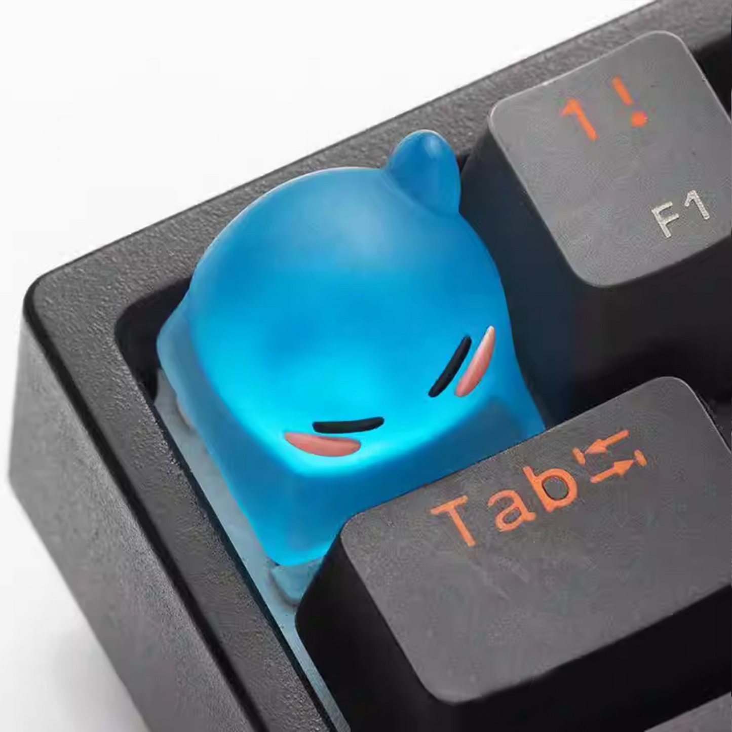 custom gaming keycaps blue slime design