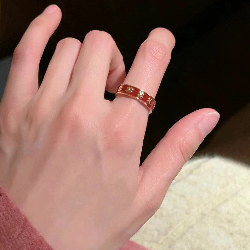 Vibrant Enamel Ring - Colorful Stackable Band for Women