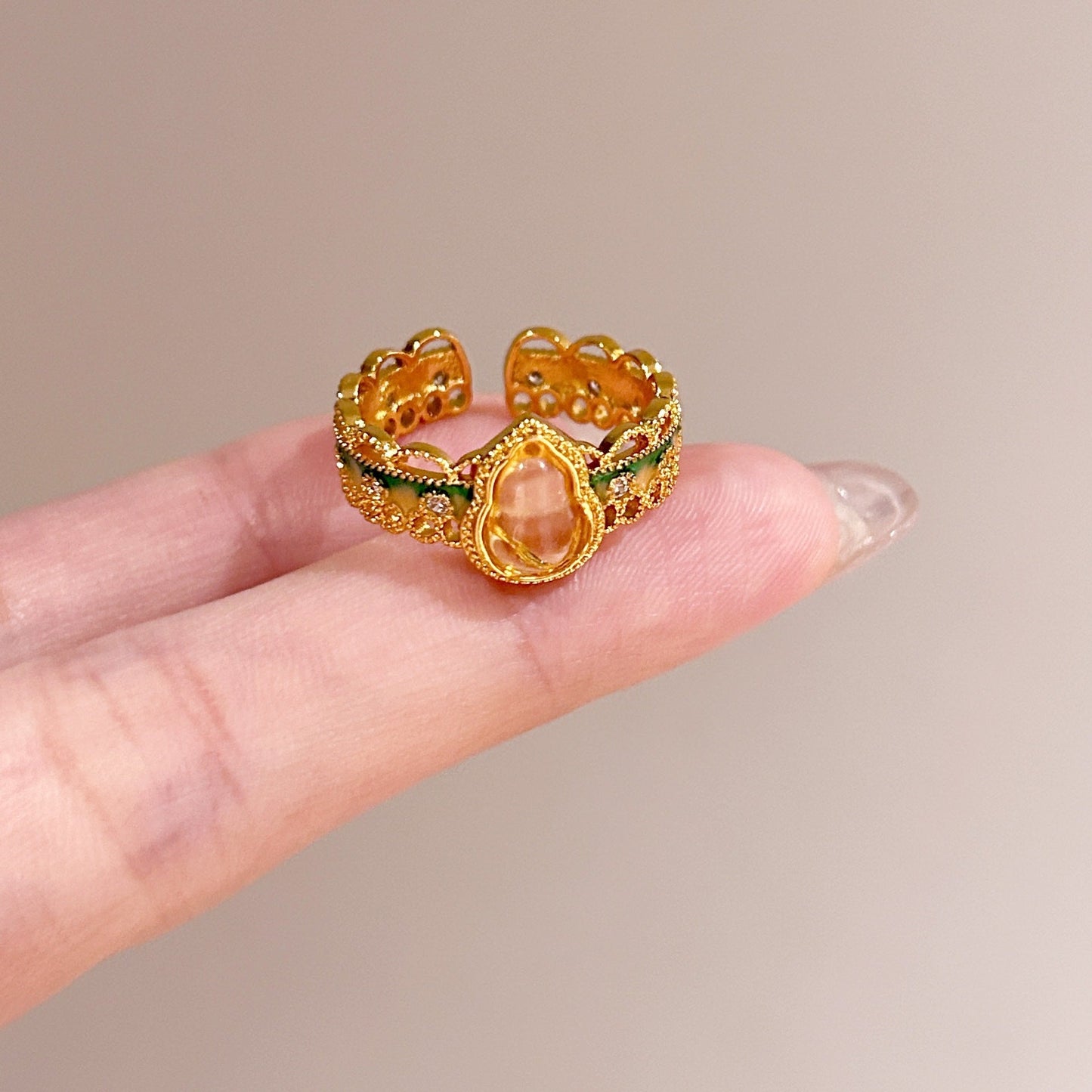 Vibrant Enamel Ring - Colorful Stackable Band for Women